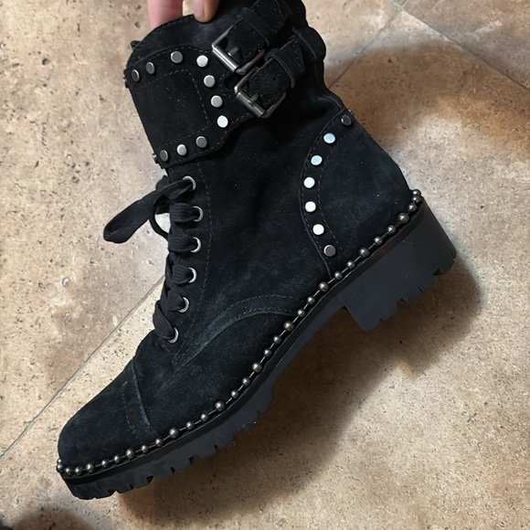 SAM EDELMAN “JENNIFER” studded suede combat boots - Picture 5 of 10